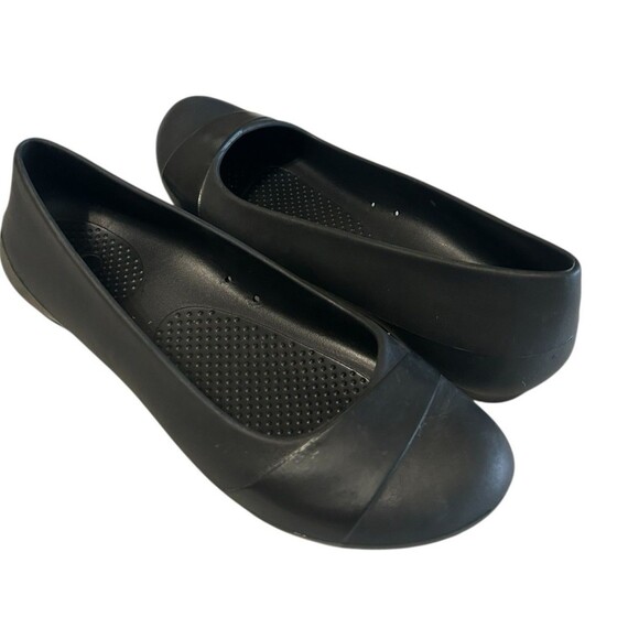Crocs Gianna Black Ballet Flats Slip On Comfort Cap Toe Womens Size 8 - Picture 3 of 11